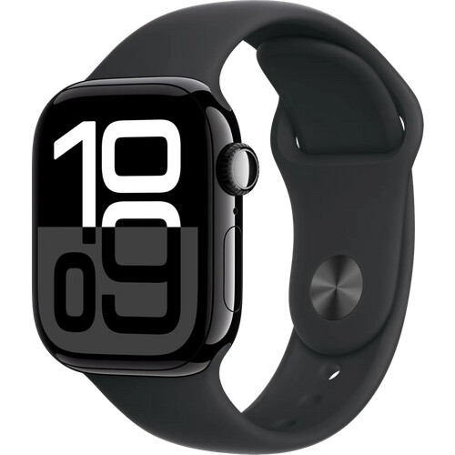 Tweedekans Apple Watch Series 10 4G 42mm Zwart Sportband S/M Tweedehands