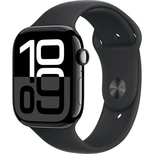 Tweedekans Apple Watch Series 10 4G 46mm Zwart Sportband S/M Tweedehands