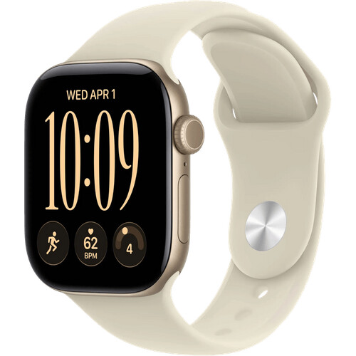 Tweedekans Apple Watch Series 12 42mm Goud Sportband S/M Tweedehands