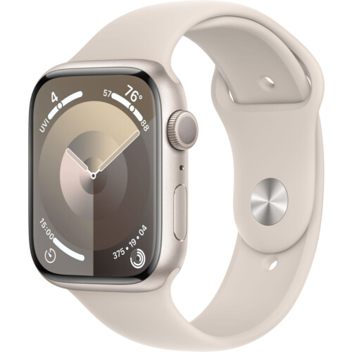 Tweedekans Apple Watch Series 9 45mm Starlight Aluminium Sportband S/M Tweedehands