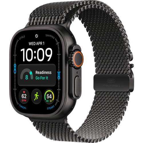 Tweedekans Apple Watch Ultra 4 Cellular 49mm Zwart Milanese Band M Tweedehands