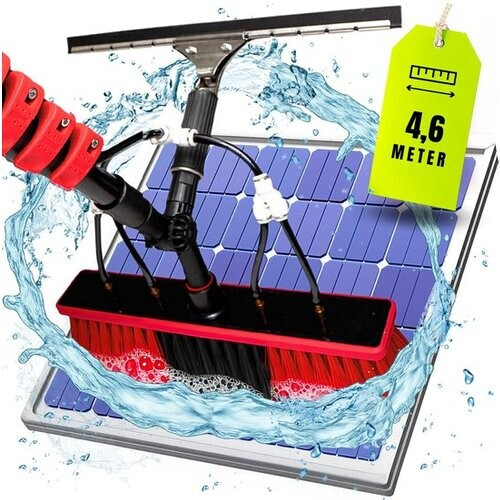Tweedekans Aqualitá® Telescoopsteel Ramenwassen 4,6M met Zeem - Ramenwasser Telescopisch - Zonnepanelen Reiniger - Glazenwasserset Telescoopsteel met Waterdoorvoer - Telescopische wasborstel - Telescoop Borstel Set met Zeepdispenser voor Ramen Wassen Tweedehands