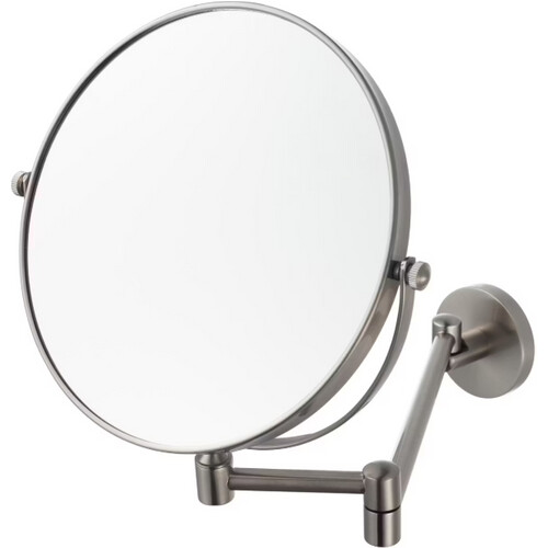 Tweedekans Aqualux – Scheerspiegel met Wandbevestiging – 20 cm Diameter & 3x Vergroting – Met Verstelbare Zwenkarm & Tweezijdig Spiegelglas – Voor Badkamer & Scheren – Chroom Metaal & Glas Tweedehands