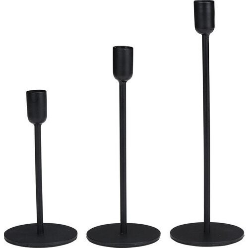 Tweedekans Arti Casa Kandelaars - 3 Stuks - Metaal - Voor Ø2cm Kaarsen - Zwart Tweedehands