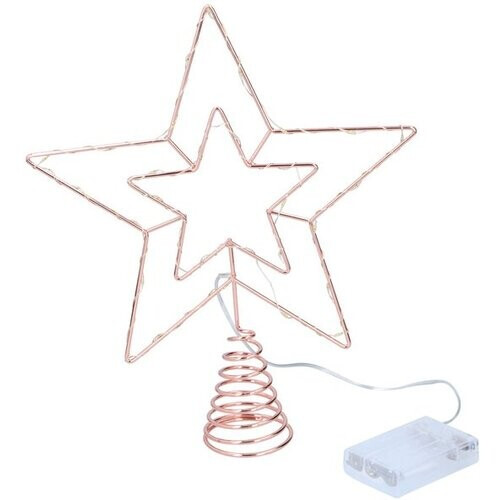 Tweedekans Arti Casa Kerstboompiek - Kerstboom Piek met Verlichting op Batterijen - Piek met Verlichting - Kerstboom Sterren Piek - Kerst Decoratie LED - Kerstboom Topper Rosé Goud Tweedehands