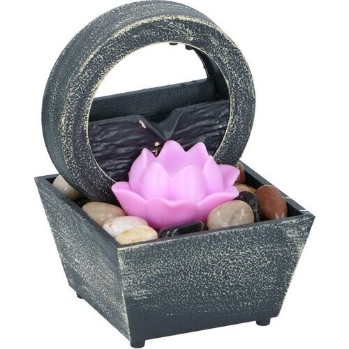 Tweedekans Arti Casa Tafelfontein Lotusbloem - Indoor Waterornament met LED-licht - Positieve Werking - Binnenfontein met set Kiezelstenen - 11,5 x 17 cm Tweedehands