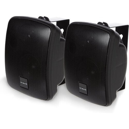 Tweedekans Artsound ASW45.2, Set van 2 waterdichte luidsprekers, 2-weg hifi luidspreker, 10-80 watt, met muurbeugel voor wandmontage, geschikt voor binnen en buiten, terras, tuin, sauna, zwembad, badkamer, kleur: zwart Tweedehands