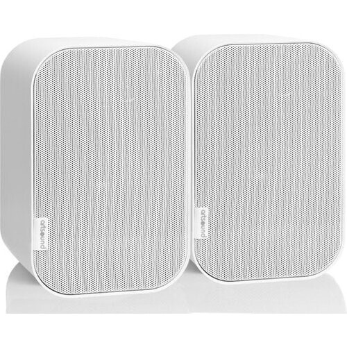 Tweedekans Artsound UNI40, Set van 2 passieve luidsprekers, 2-weg hifi luidspreker, 20-100 watt, muurbeugel met kogelgewricht, geschikt voor grote ruimtes zoals keuken, café, winkel, kleur: wit Tweedehands