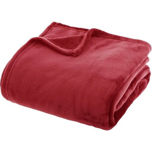 Tweedekans Atmosphera fleece deken/fleeceplaid - warm rood - 180 x 230 cm - polyester - Molton Bankdeken Tweedehands