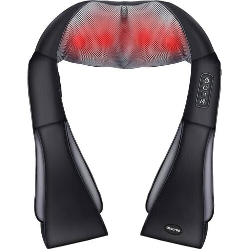 Tweedekans Auronic Draadloos Shiatsu Massagekussen - Elektrisch Nekmassage Apparaat - Nek en Schouder - Infrarood - Zwart Tweedehands