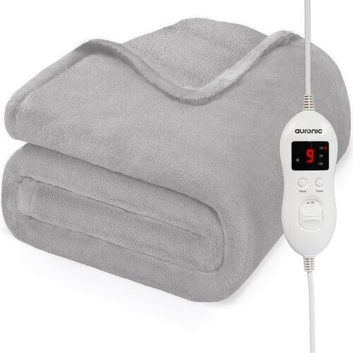 Tweedekans Auronic Elektrische Deken - Warmtedeken - 9 Warmtestanden - 2 Persoons - 200x150 - Licht Grijs Tweedehands