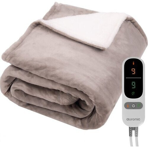 Tweedekans Auronic Elektrische Deken - Warmtedeken - Sherpa Fleece - 9 Hitte en Timerstanden - Bovendeken - 200x180 - 2 persoons - Taupe Tweedehands