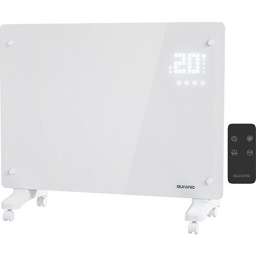 Tweedekans Auronic Elektrische Kachel – Convectorkachel met Thermostaat en Afstandsbediening - Glazen Paneelverwarming - 1500W Heater - Wit Tweedehands