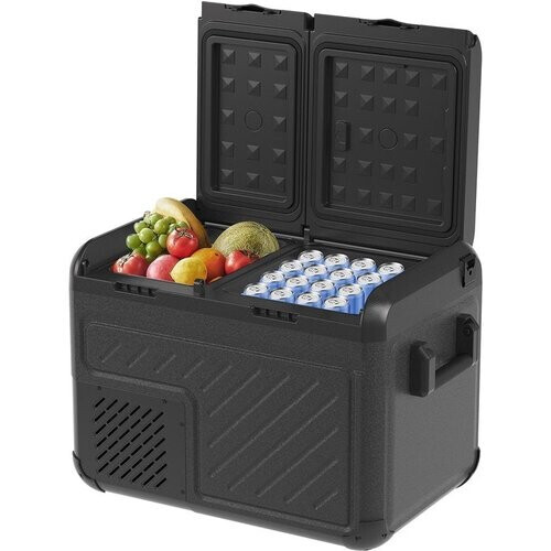 Tweedekans Auronic Elektrische Koelbox - Compressor - Twee Zones - 12V 230 Volt - Auto - Vriezen en Koelen - 35L - Frigobox - Zwart/Grijs Tweedehands