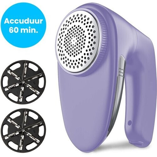 Tweedekans Auronic Elektrische Pluizenverwijderaar - Draadloze Ontpiller - Accuduur 60 minuten - Pluizentondeuse - 2 Extra Opzetstukken - Paars Tweedehands