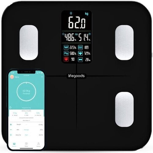 Tweedekans Auronic Personenweegschaal - Lichaamsanalyse & Vetpercentage - Digitaal - 15 Metingen - Zwart Tweedehands