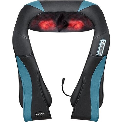 Tweedekans Auronic Shiatsu Massagekussen - Elektrisch Nekmassage Apparaat - Massage Apparaten - Nek en Schouder Massage Apparaat- Infrarood - Zwart/Blauw Tweedehands