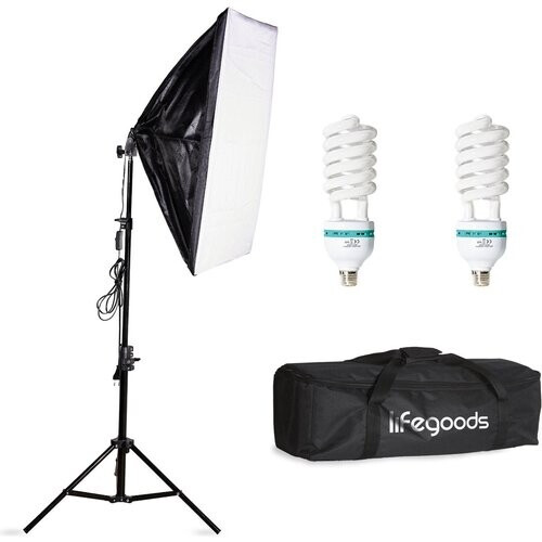 Tweedekans Auronic Softbox Studiolamp - Complete Set met Draagtas - 50x70 cm - Zwart Tweedehands