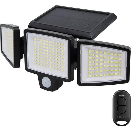 Tweedekans Auronic Solar Buitenlamp met Bewegingssensor - Wandlamp met Sensor - Zonne-energie - 210 LED's - IP65 - Zwart Tweedehands