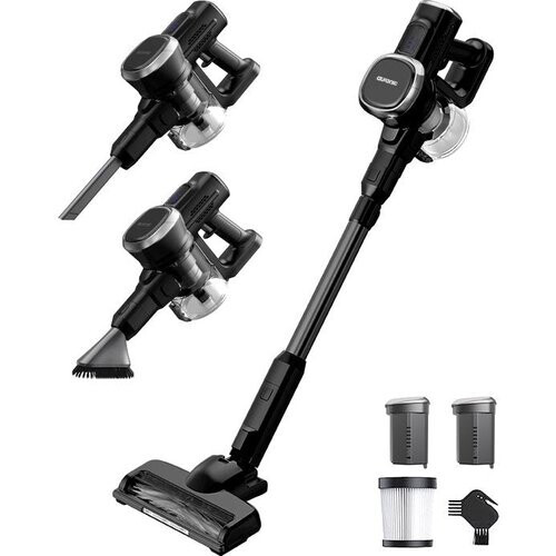 Tweedekans Auronic Steelstofzuiger Draadloos 220W - Draadloze Stofzuiger - HEPA Filter - Zelfstaand - Extra Accu - Op Accu - Zonder Zak - Kruimeldief - Vacuum Cleaner - Zwart Tweedehands