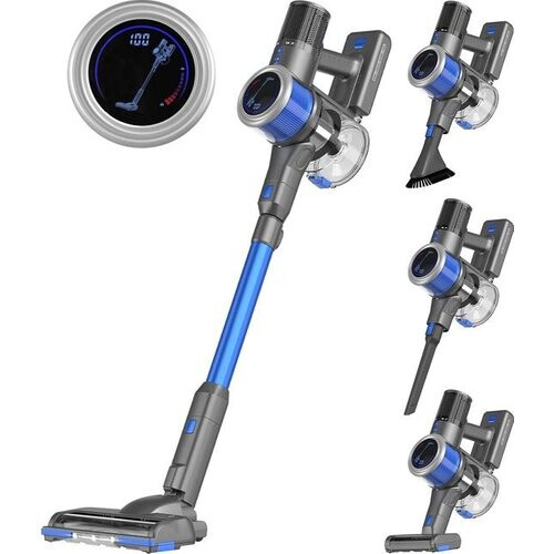 Tweedekans Auronic Steelstofzuiger - Draadloos - Zelfstaande Stofzuiger - Zonder Zak - 350W - Vacuum Cleaner - Grijs/Blauw Tweedehands