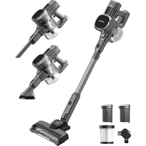 Tweedekans Auronic Steelstofzuiger - Draadloos - Zonder Zak - Op Accu - Zelfstaand - 220W - Extra Batterij - Stofzuiger - Grijs Tweedehands