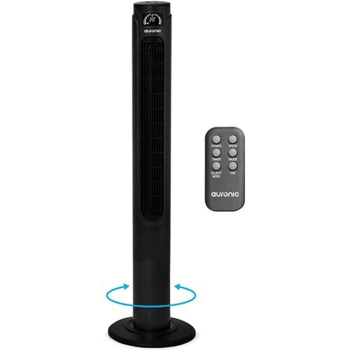 Tweedekans Auronic Torenventilator - Staande Ventilator met Afstandbediening - Timer - 55W - 45dB - 118cm - Zwart Tweedehands