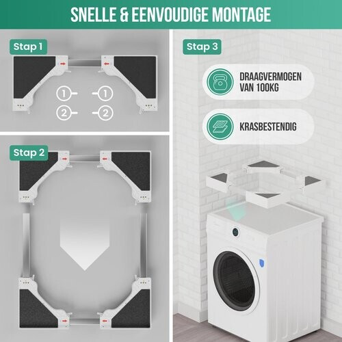 Tweedekans Avalo Tussenstuk Wasmachine Droger – Stapelkit Wasmachine Droger - Tussenkader - Universeel Verstelbaar Tweedehands