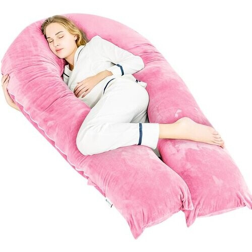 Tweedekans Avalo Zwangerschapskussen XXL 280 cm - U-Vorm Zijslaapkussen - Ergonomisch Body Pillow - Voedingskussen & Lichaamskussen voor Zwangere Vrouwen - Roze Tweedehands