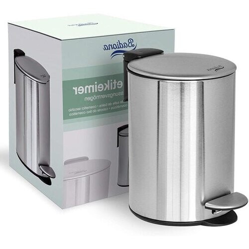 Tweedekans Badkameremmer 3 l roestvrij staal softclosemechanisme vuilnisemmer afvalemmer zilver chroom metaal Tweedehands