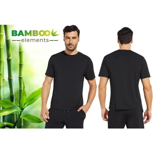 Tweedekans Bamboe T Shirt Heren - Zwart - Regular Fit - Casual Heren T Shirt - Bamboo - Ronde Hals Tweedehands