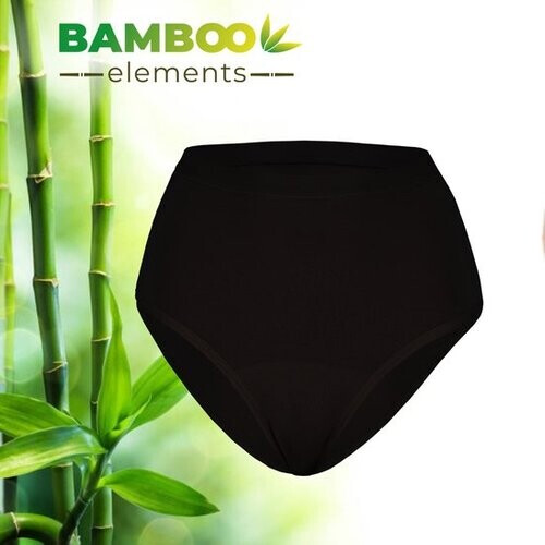 Tweedekans Bamboo Elements - Menstruatie Ondergoed - High Waist Brief - Zwart - Period Underwear - Menstruatieslip - Menstruatie Onderbroekje - Ondergoed Dames Slips - Maat L Tweedehands
