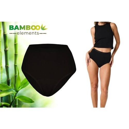 Tweedekans Bamboo Elements - Menstruatie Ondergoed - High Waist Brief - Zwart - Period Underwear - Menstruatieslip - Menstruatie Onderbroekje - Ondergoed Dames Slips Tweedehands