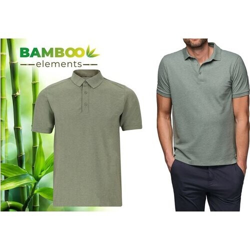 Tweedekans Bamboo Elements - Polo Shirt Heren - Groen M - Polo Heren - Korte Mouw - Pique Stof - T Shirt Heren - Bamboe Tweedehands