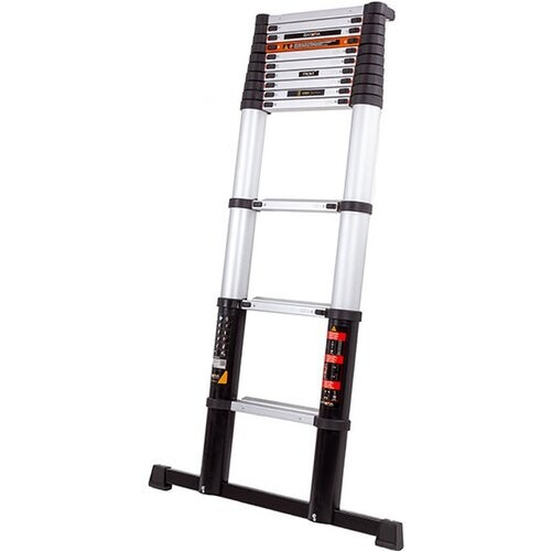 Tweedekans Batavia Telescoopladder 3,81m professional - Uitgeschoven lengte 381cm - Werkzame breedte 32cm - Antislip - Max. belasting 150kg - Werkhoogte 481cm - Giraffe Air® Pro Tweedehands