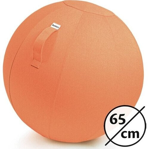 Tweedekans Bckz Zitbal Kantoor en Thuis 65 CM - Luxe Yoga Bal - Zitballen met Hoes - Ergonomische Bureaustoel Bal - Linnen Oranje Tweedehands