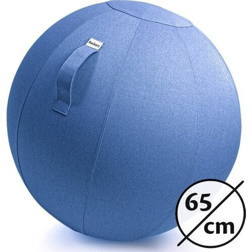Tweedekans Bckz Zitbal Linnen 65 CM - Zitballen met Hoes - Balanskruk – Luxe Yoga Bal - Ergonomische Bureaustoel Bal - Lichtblauw Tweedehands