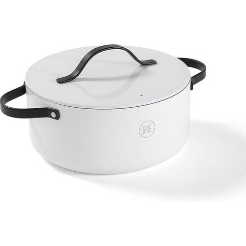 Tweedekans BE Living Essential Braadpan met Deksel - Ø 28 cm - Kookpan - Keramisch - PFAS vrij - Inductie - Wit Tweedehands
