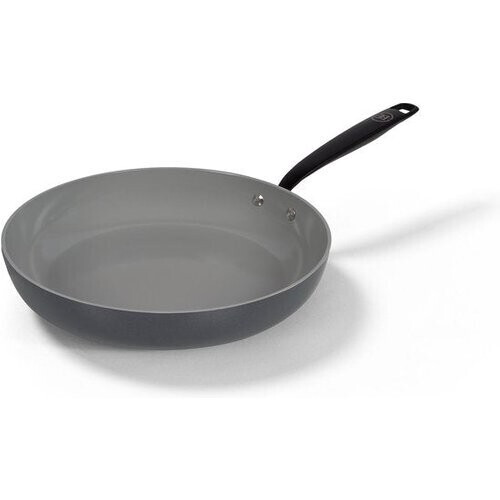 Tweedekans BE Living Koekenpan - Ø 28 cm - Bakpan - Keramisch - PFAS Vrij Anti-aanbak - Inductiepan - Grijs - Essential Series Tweedehands