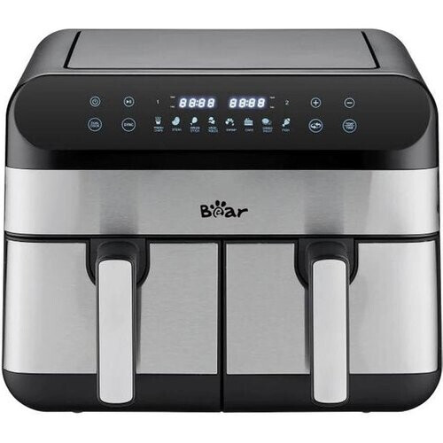 Tweedekans Bear Dubbele Air Fryer – 9L Heteluchtfriteuse met 2 Mandjes – 2400W – Onafhankelijke Temperatuurregeling & 8 Programma’s – Digitaal Display – QZG-F24F1 Tweedehands