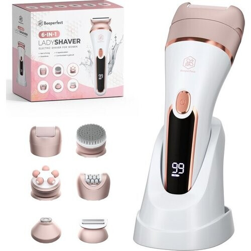 Tweedekans Beeperfect® 6 in 1 Ladyshaves Voor Vrouwen - Epilator - Scheerapparaat Vrouw - Bikinitrimmer - Oplaadbaar - Waterdicht - 6 Opzetstukken Tweedehands
