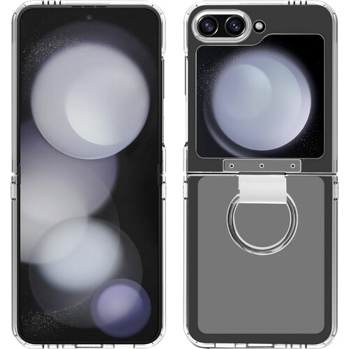 Tweedekans BeHello – Samsung Galaxy Z Flip6 En Flip7 FE Clear Case Met Ring – Transparant – Voorzien Van Ingebouwde Ringhouder En Flexibel Frame En Verhoogde Randen – Voor Samsung Galaxy – Transparant TPU Tweedehands