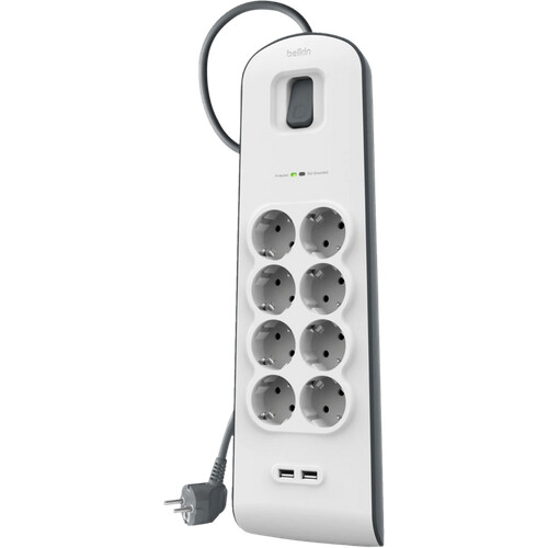 Tweedekans Belkin Surge Protector 8 outlet 2 meter 2x usb Tweedehands