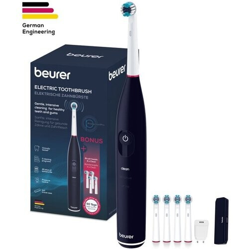 Tweedekans Beurer TB 50 Elektrische tandenborstel - 3 Individuele programma's: Clean, Sensitive & White - Batterijduur tot 45 dagen - Incl. opbergbox, lader, adapter & 5x borstelkoppen - Timer - Goed getest - 3 Jaar garantie Tweedehands