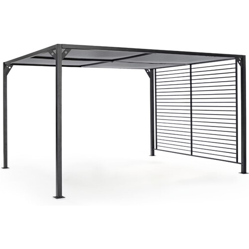 Tweedekans Bizotto Pergola Noah - Met Schuifdak - 300 x 360 x 210 cm - Aluminium Frame - Antraciet Tweedehands