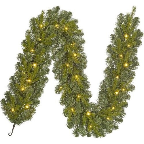 Tweedekans Black Box Trees Flachau Guirlande met Warm Witte LED Verlichting - L180 cm - Groen Tweedehands