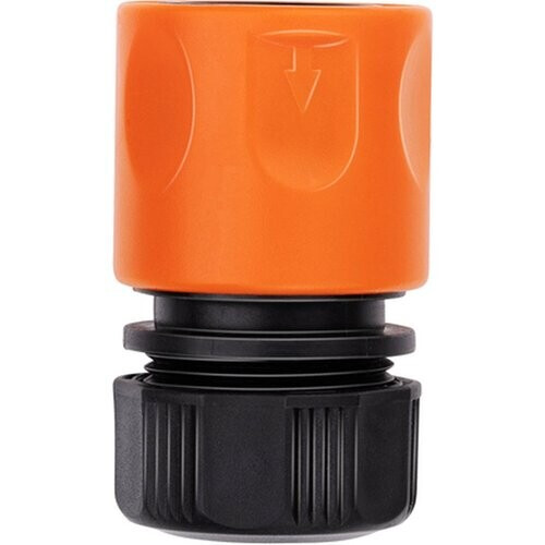 Tweedekans BLACK+DECKER Tuinslang Snelkoppeling - 1/2'' - ⌀13 mm - Kunststof - Zwart/ Oranje Tweedehands