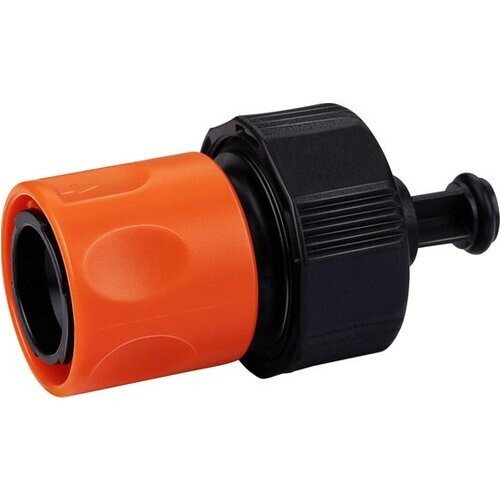 Tweedekans BLACK+DECKER Tuinslang Snelkoppeling - met Waterstop - 5/8'-3/4' - ⌀16-19 mm - Kunststof - Zwart/ Oranje Tweedehands