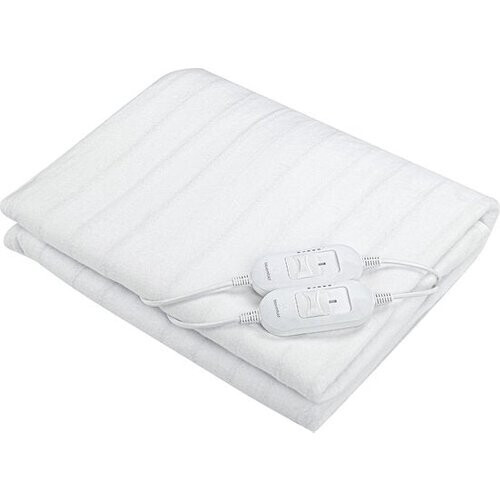 Tweedekans Bloomfold Elektrische Onderdeken - 160 x 140 cm - Wasmachinebestendig - 2 Persoons - 3 Standen - Warmtedeken - Wit/polyester Tweedehands