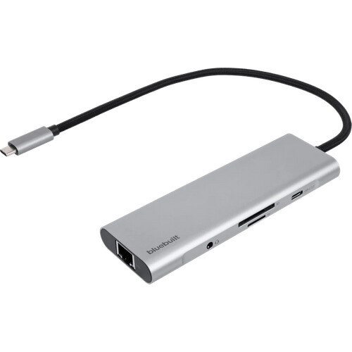 Tweedekans BlueBuilt 8-in-1 Docking Station met Usb C Zilver Tweedehands